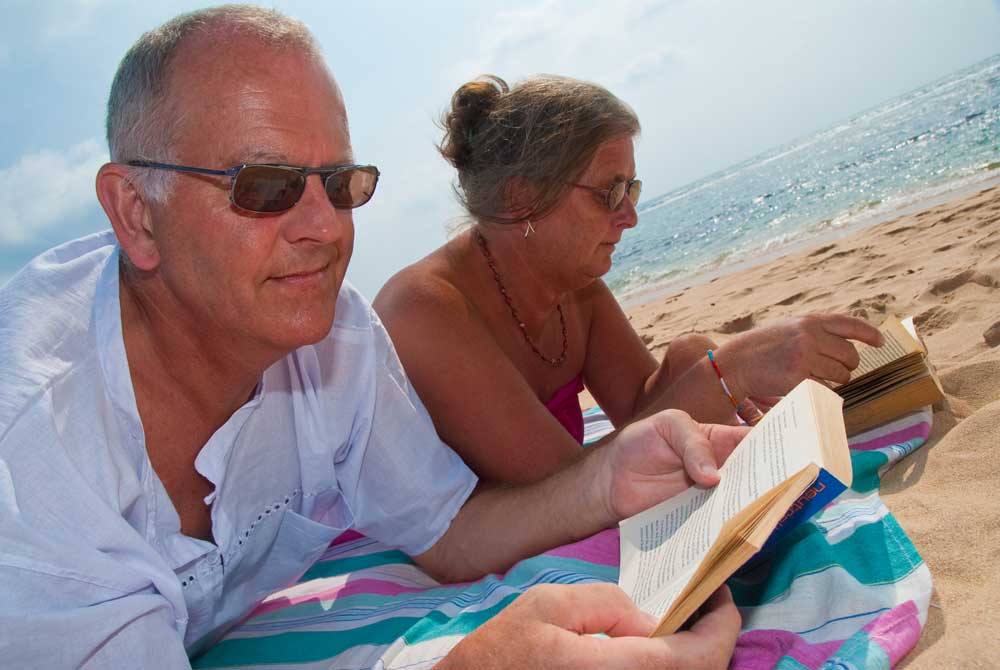 Reading on the beach